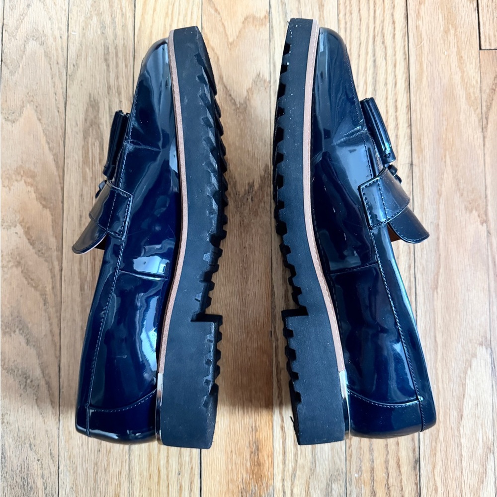 Franco Sarto Glossy Blue Loafers
